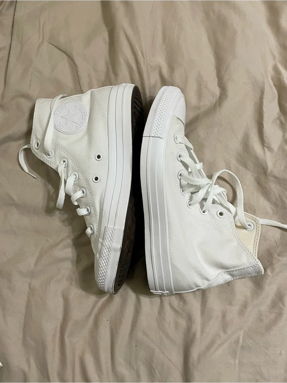 Converse White High Top Canvas Sneakers - Picture 4 of 5